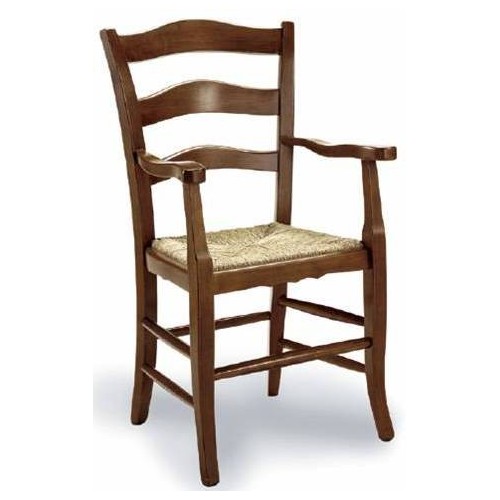 Wooden chair with armrests
