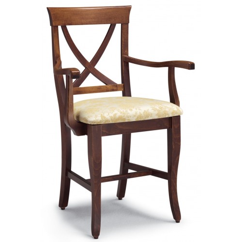 Wooden chair with armrests