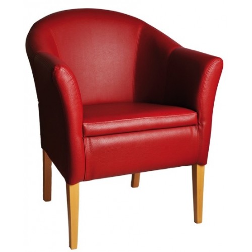 Wooden upholstered armchair